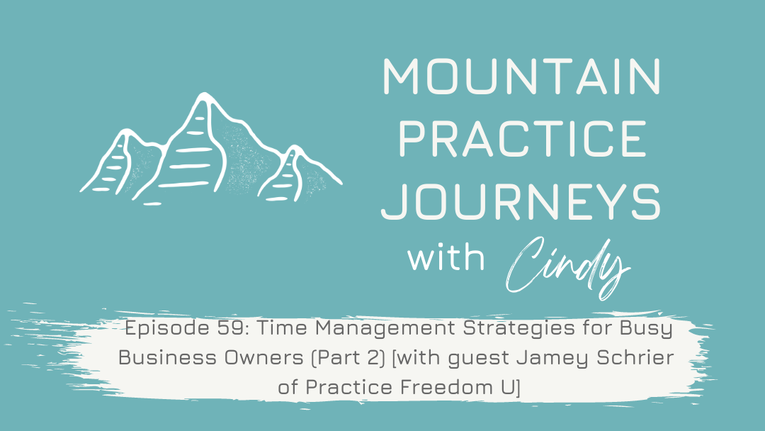 Episode 59: Time Management Strategies for Busy Business Owners (Part 2) with guest Jamey Schrier of Practice Freedom U